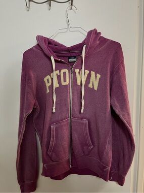 MV Sport Plum Zip Hoodie with Cream Lettering